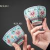 120ml Enamel Ceramic Lid Bowl Chinese Style Tea Bowl with Lid Household Large Capacity Tea Cup Kung Fu Tea Set Drinking Utensils