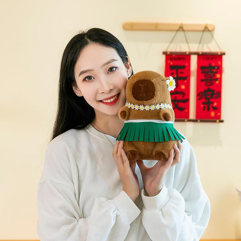 New Summer Hula Skirt Capybara Plush Toy Doll Ugly Cute Beach Skirt Kapibara Doll Gift