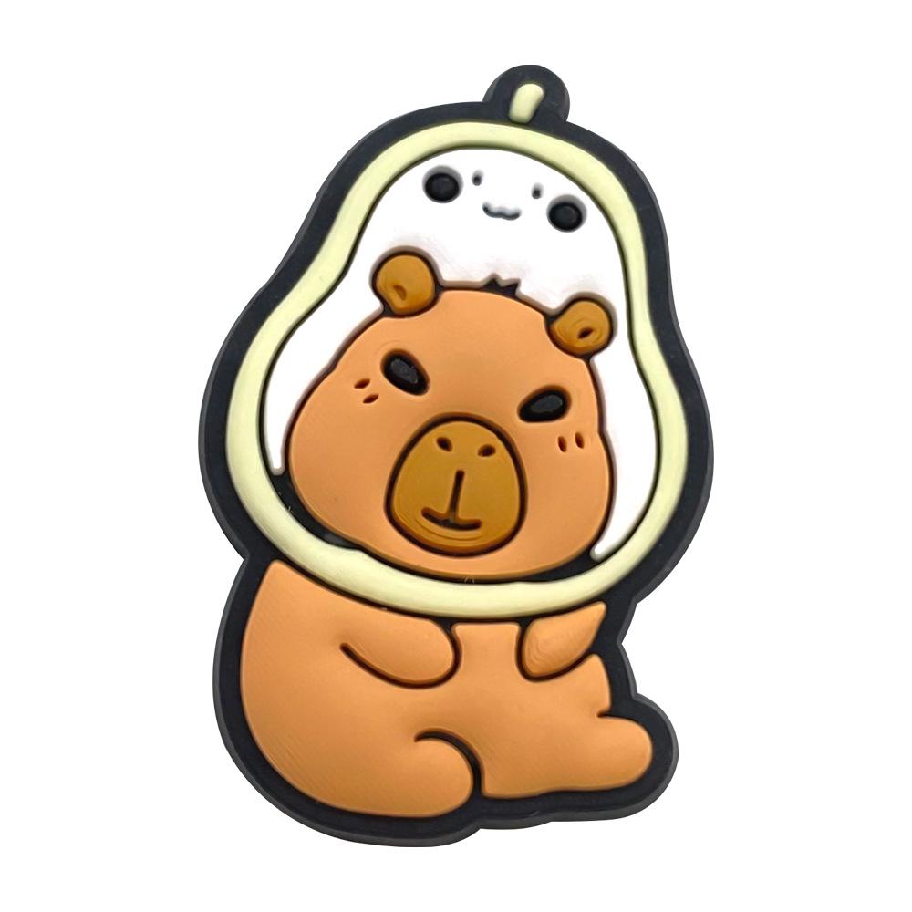 Capybara Pen Clip & Ornament: Card Buckle Decoration with Straw Accessories