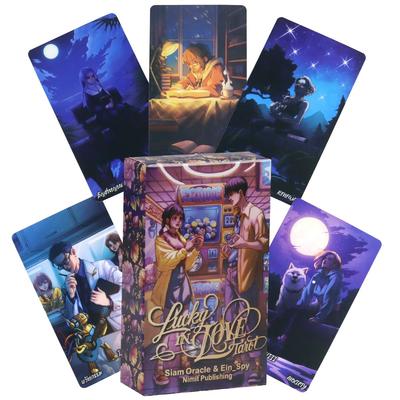 10.3*6cm Pachet Tarot Lucky In Love 78 Cărți Cărți Tarot Desen Animat Bazate pe Sistemul Rider Waite Tematică Anime