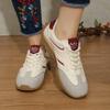 Women's Spring Soft-Soled Retro Gump-Style Casual Board Shoes, Beige Versatile Training Sports Footwear.