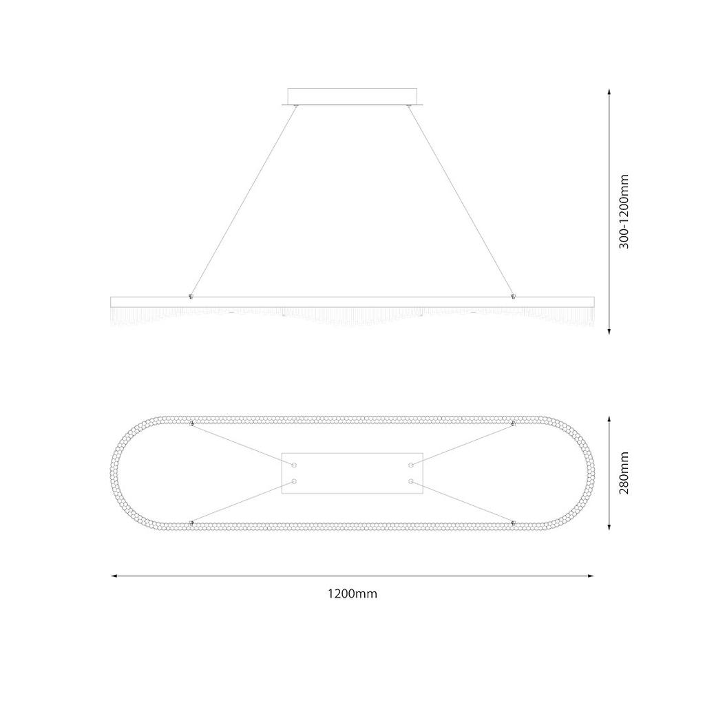 Lampa Wisząca Nowoczesna Złota Dekoracyjna Led 45W Preciosa Milagro