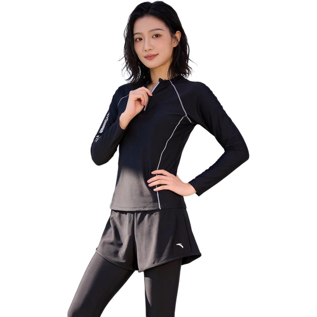 Anta High Elastic Fabric Slim Fit Sun Protection Long Sleeve Two Piece Swimsuit Women swimwear 1826332420