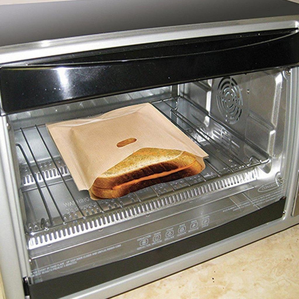Kitchen Heat Resistant Grilled Cheese Toaster Bags Multipurpose Microwaveable Toaster Bag For Sandwiches Chicken
