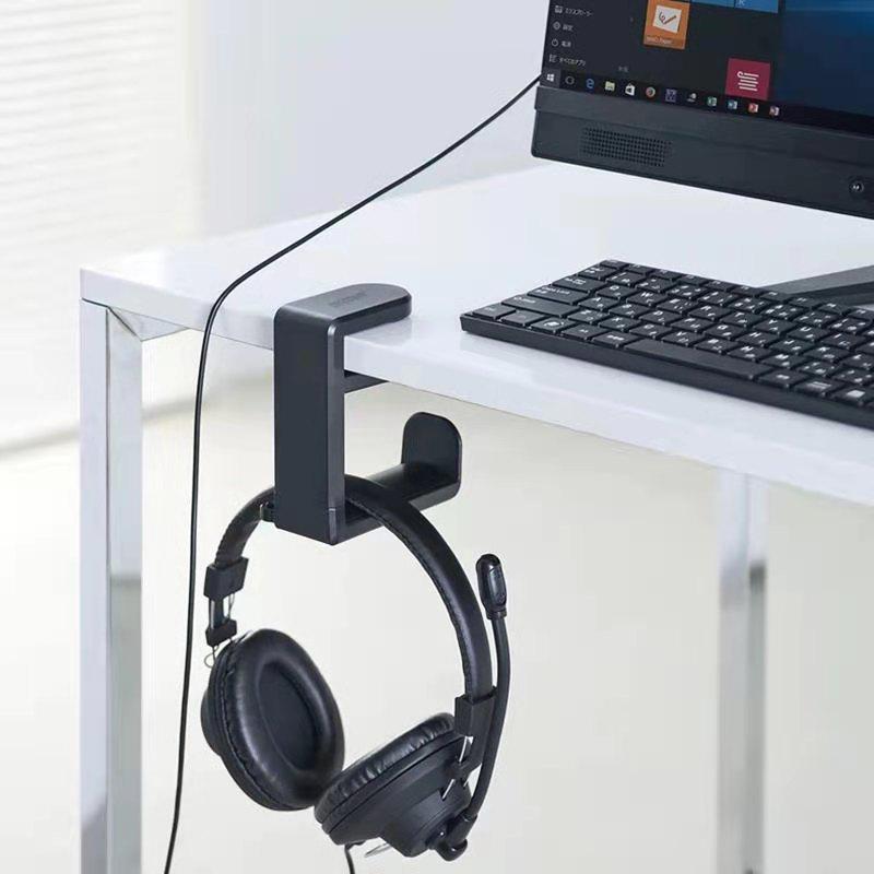 360° Rotating Headphone Holder & Desk Clamp Hook with Sundries Storage