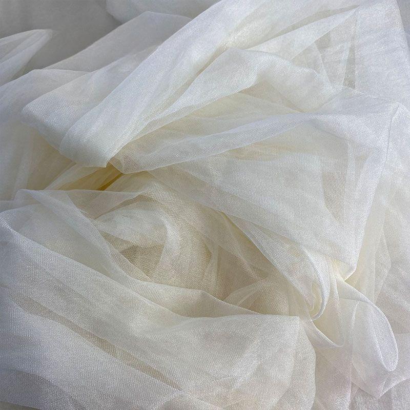 

Soft slightly shimmering delicate transparent net fabric suitable for wedding dresses formal gowns and designer clothing fabrics 1.6M&1M белый