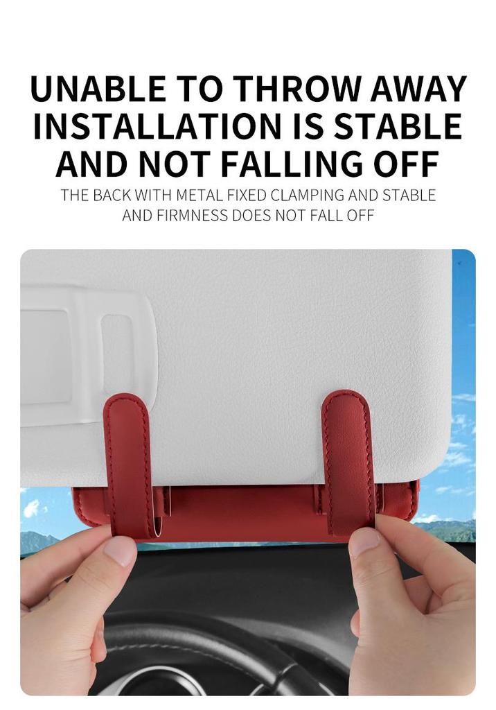 Car Sun Visor Sunglasses Holder – Interior Storage Accessory Clip