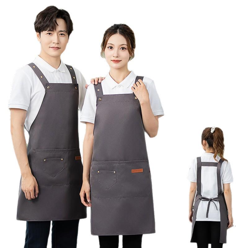 Custom Logo Waterproof Stain-Proof Apron for Home or Kitchen Use - Neck-Hanging, Ideal for Summer Work 2306 Workwear Dark Coffee