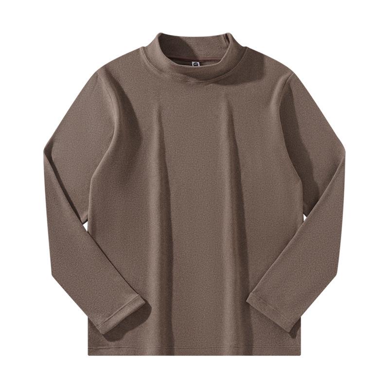 Women's Korean Style Double-Sided Velvet Long-Sleeve Turtleneck Top - Solid Color