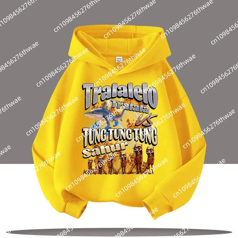

Tung Tungtung Sahur Casuals Long Sleeves Tops Boys Clothes Italian Brainrot Kids Hoodie Funny Cartoon Graphic Thin Sweatshirts 100