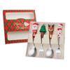 4Pcs Christmas Spoons with Gift Box Stainless Steel Stirring Spoon Tea Coffee Spoon with Christmas Pendant for Xmas Party