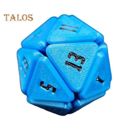 Squishable D20 Fidget Dice Портативные дорожные 3D-напечатанные игральные кости Сенсорная игрушка Многосторонние игральные кости Реквизит для взрослых Семейная вечеринка Настольная игра Реквизит синий