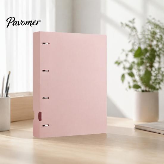 Notebook Production Folder 4-Hole Document Folder/A4 File Bag, Durable PP Portable Storage Compact Binder Folder, Macaron Colors Lightweight Organizer