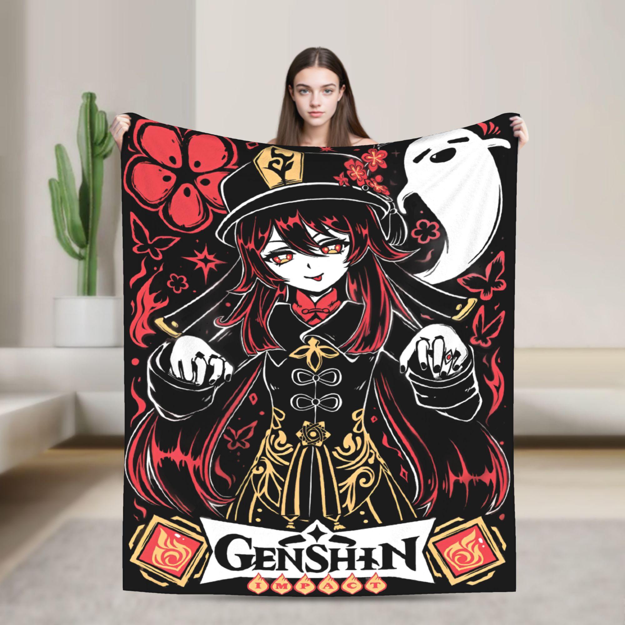 

Genshin Impact Game Cartoon Print Blanket For Men Women Warm Cozy Fluffy Throw Blankets for Living Room Multiple Sizes 100x150cm
