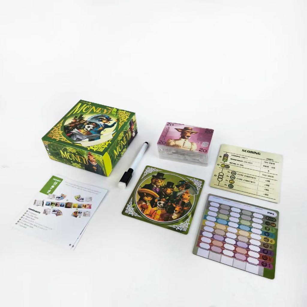 Pieniądze! Kolor pieniędzy - Dwujęzyczna, wieloosobowa, swobodna gra stołowa.