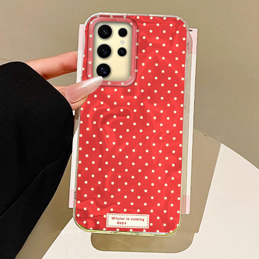 

Circular Dots Love Heart Women Girls Water Texture Phone Case for Samsung Galaxy S25 edge S24 S23 S22 S21 FE Plus Ultra Cover Samsung Galaxy S23 Plus білий