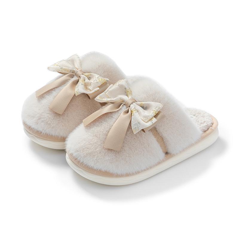 Fashion Female Autumn and Winter Versatile Plush Women Indoor Household Bedroom Fur Insulation and Anti Slip Couple Slippers