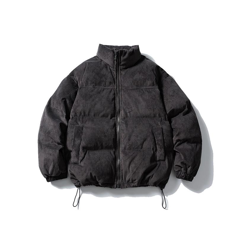 

Ru Meng Unisex Retro Corduroy Stand-Up Collar Thick Winter Jacket L