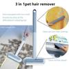 3 In 1 Long Handle Pet Hair Remover Brush Adjustable Window Screen Cleaning Tool for Sofa Carpet and Household Fur Removal