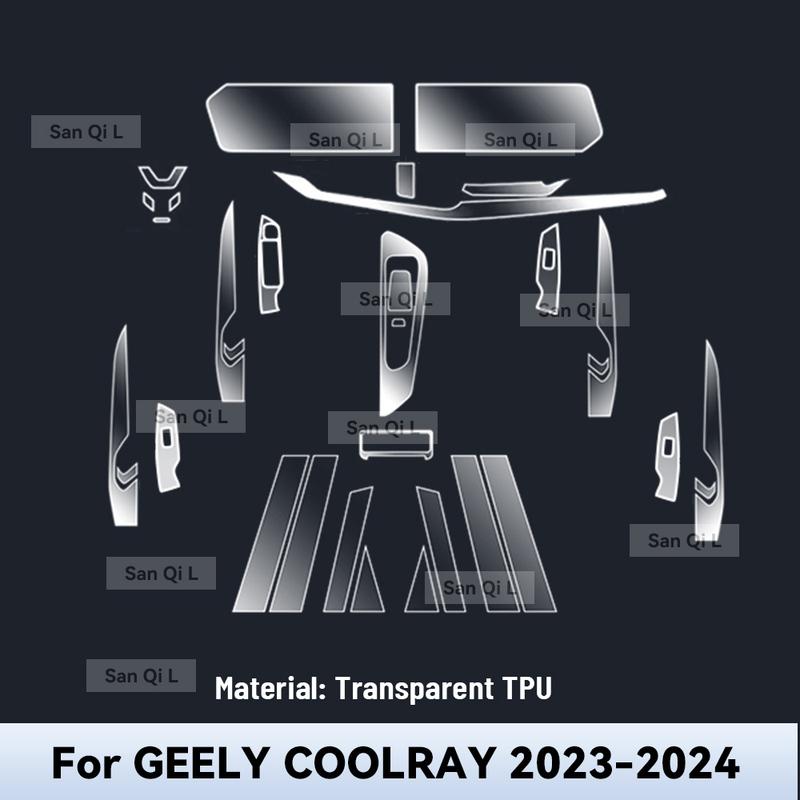 Transparent TPU For GEELY COOLRAY 2024 Car Center Console Media Dashboard Navigation Anti-scratch Protector Interior Film