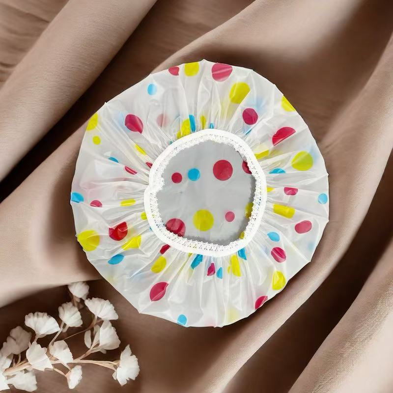 Waterproof PE Shower Cap for Bathing, Kitchen Oil-Proof, Reusable and Thickened
