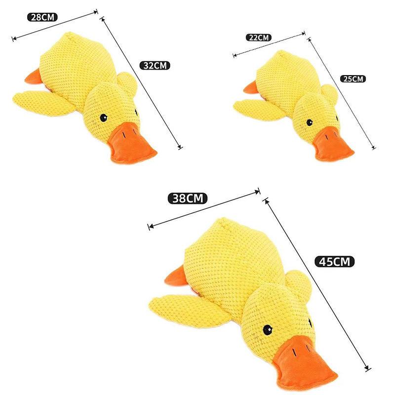 Fun Eco-friendly Plush Dog Chew Toy Pink Squeaky Duck Bite Resistant for Aggressive Chewers Teething Puppies Stress Relief