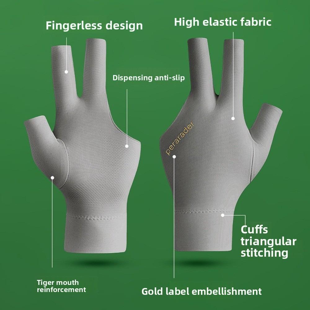 Elastic Billiards Glove Left Hand Billiard Training Gloves Three Fingers Glove  Fitness Accessories