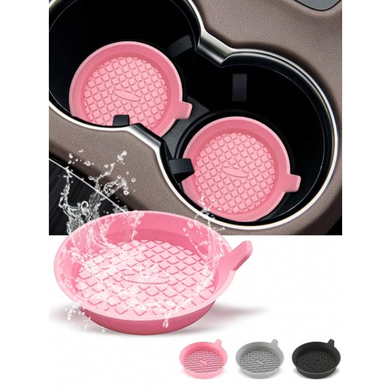 1pcs Car Cup Holder Coasters, Shiny Cup Holder Insert Coasters, Universal Anti-Slip Car Cup Holder Decorative Silicone Coasters, Car Interior Pad