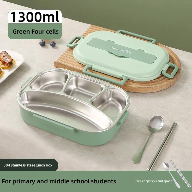 Thermal Lunch Box Stainless Steel Bento Box Student Sealed Portable with Compartment Bento Microwave Heating Food Container
