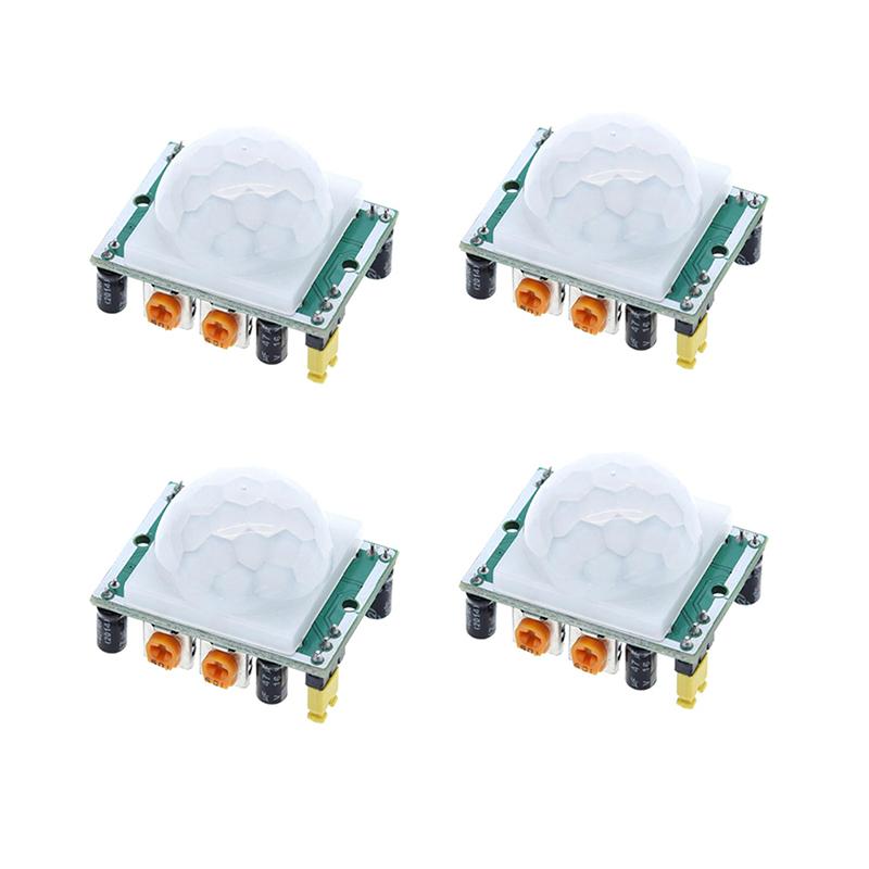 

2/4 шт. Модуль детектора руху HC-SR501 Регульований ІЧ піроелектричний інфрачервоний PIR модуль Датчик Модуль для Arduino Набір для самостійної збірки 4pcs