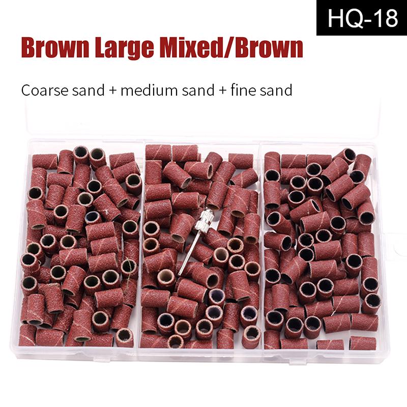 75/210pcs/Box Sanding Cap Bands For Electric Manicure Machine 180/120/80 Grit Nail Drill Grinding Bit Files Pedicure Tool Set
