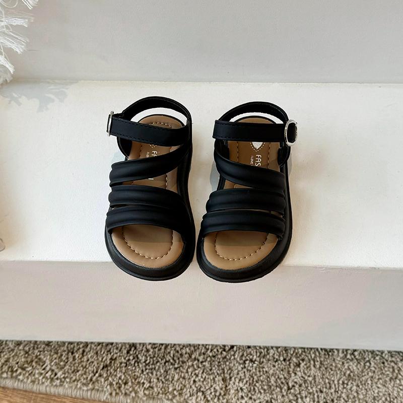 

Children s Roman Sandal Shoes New Summer Casual White Black Baby Little Girls Soft Soles Sandals 23 чёрный