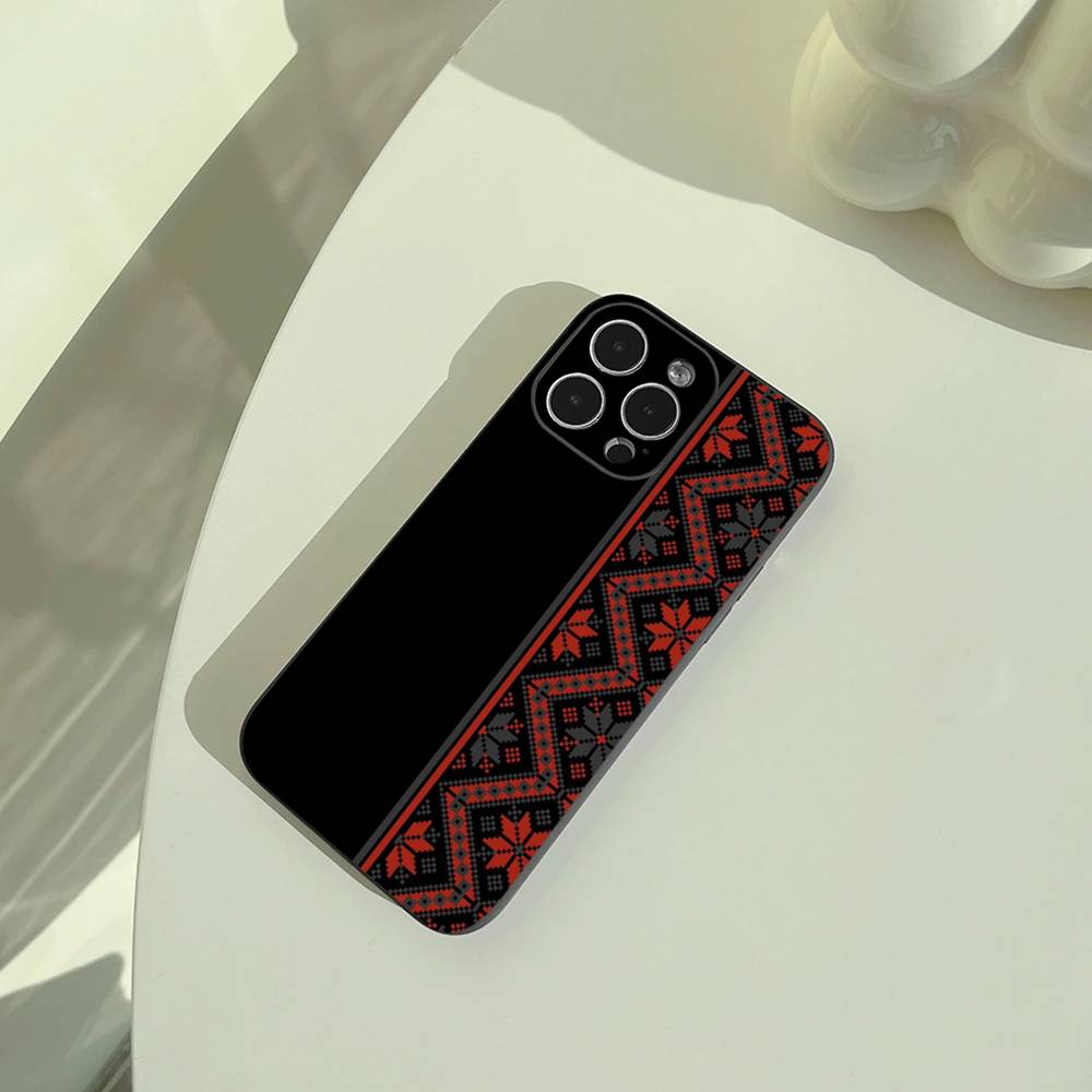 Palestinian Keffiyeh Phone Case For iPhone 17,16,15,14,13,12,11 Pro Max, Lightweight and practical Soft Black Cover