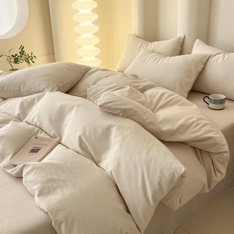 Cotton Bed Sheet Quilt Cover Bedroom Bunk Bed Pure Cotton Quilt Cover Bed Sheet Bedding Set Simple Style