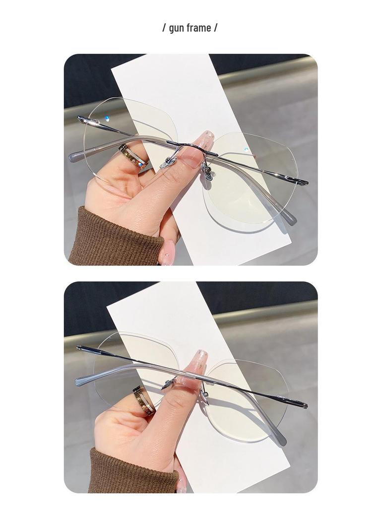 Women's Rimless Pure Titanium Eyeglasses - Prescription Ready, Anti-Blue Light
