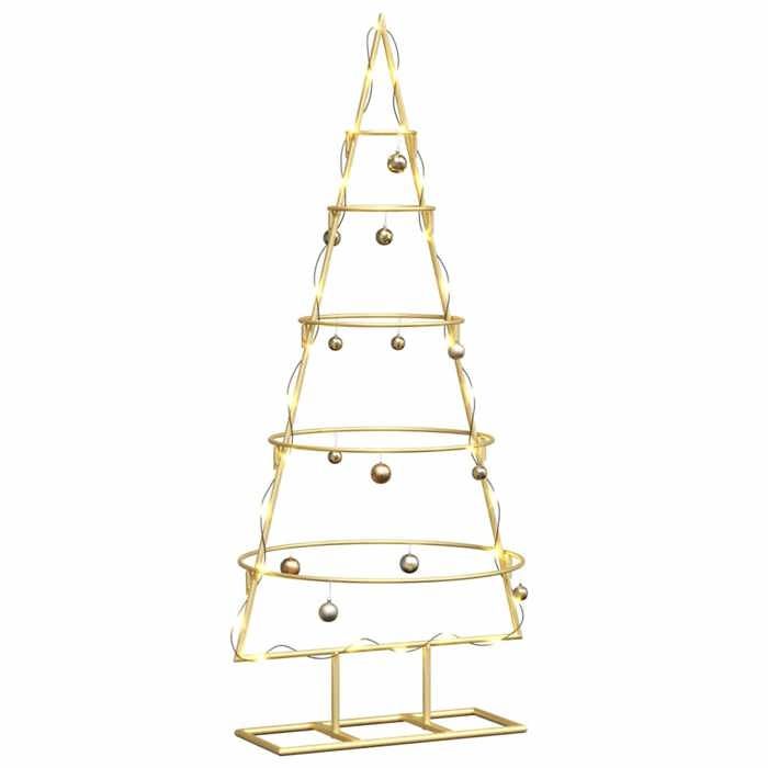 VidaXL Arbre de Noël en métal Doré 90 cm Acier peint par poudre, Arbre de Noël métal contemporain, déco saisonnière, 42019152