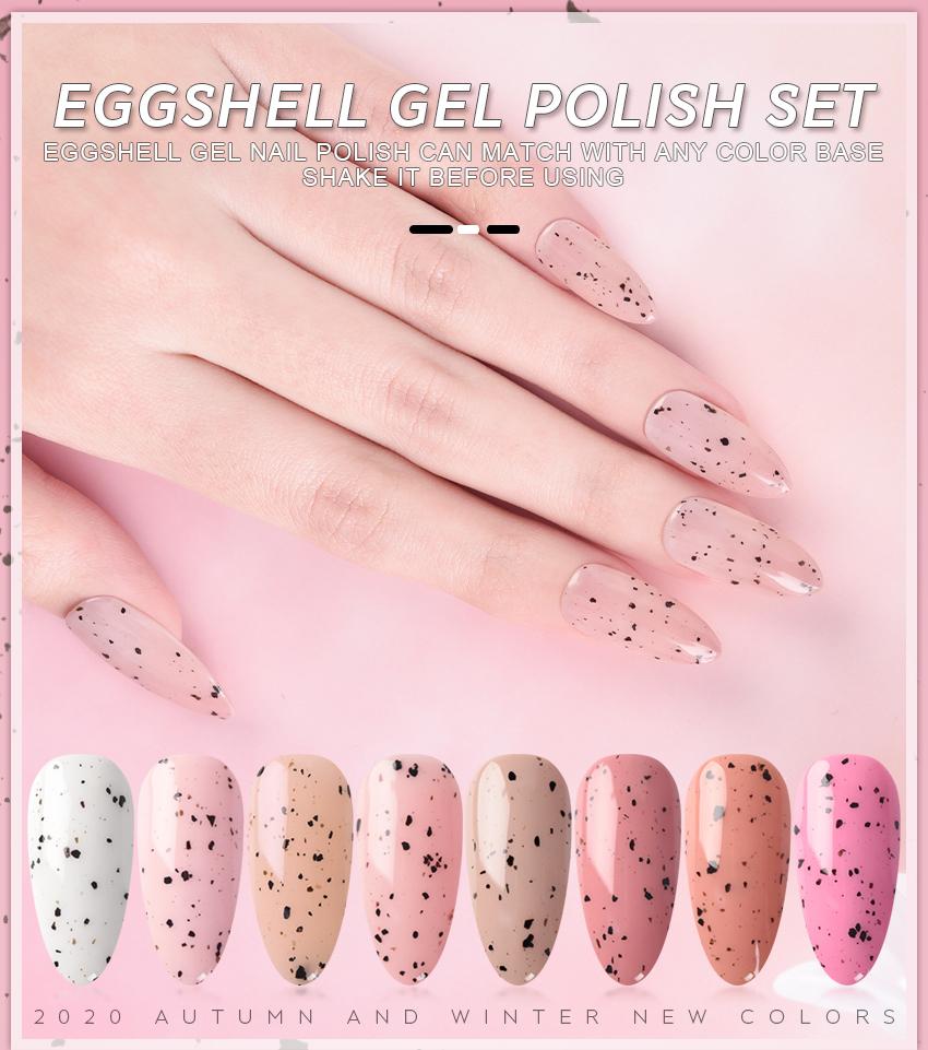 KADS 2pcs 7ml Nail Gel Eggshell Gel Nail Polish Base And Top Coat Transparent Gel Polish Matte Top for Any Colors Nails Gel