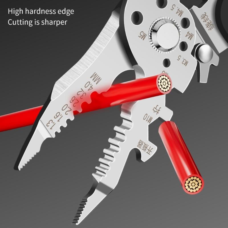 Professional Multifunctional Steel Wire Stripper Pliers Cutter Wire Crimper For Electrical Work And Home Repair