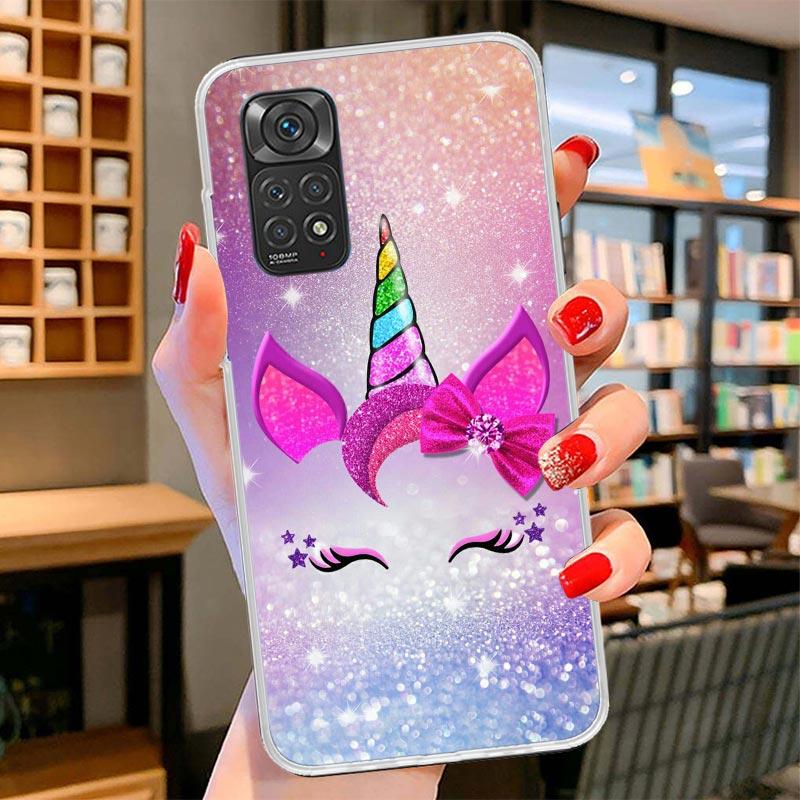 Pink Unicorn Rainbow Cover Phone Case For Xiaomi Redmi Note 15 14 13 12 11 10 Pro Plus 14S 12S 11S 11T 11E 10S Soft Fundas Shell