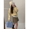 Pit Strip Loose Half-open Neck Pullover Sweater Women's Candy Color Autumn Lazy Wind Versatile Hooded Pullover Sweater
