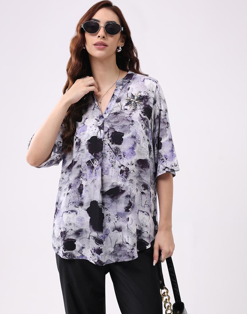 Monte Carlo Women Band Neck Three-Quarter Sleeves Coordinate Set