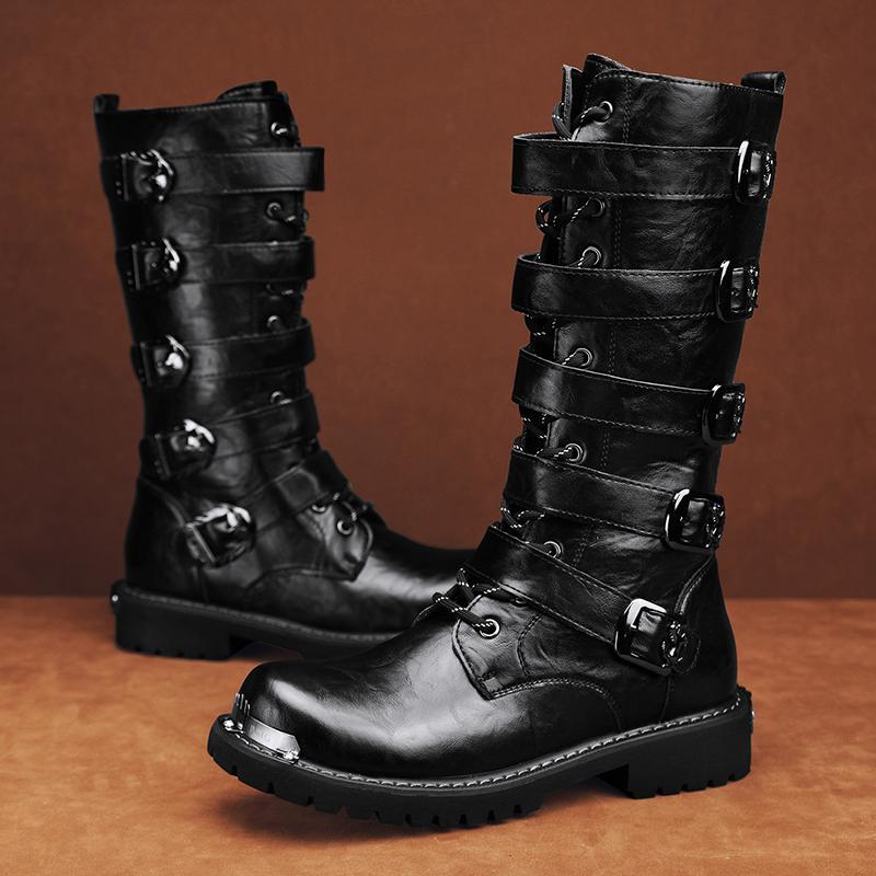 Fashion 2024 Autumn Winter Thick Base Cloth High-Top Boots Men British Trend Boots High-Top Korean Casual Shoes Motorcycle Boots for Men