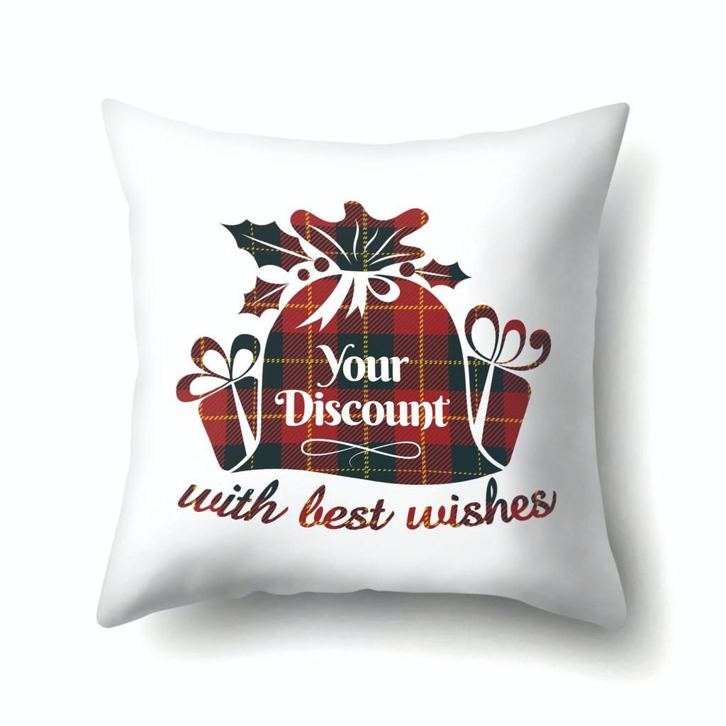 Background Plaid Christmas Polyester Pillowcase Office Pillowcase