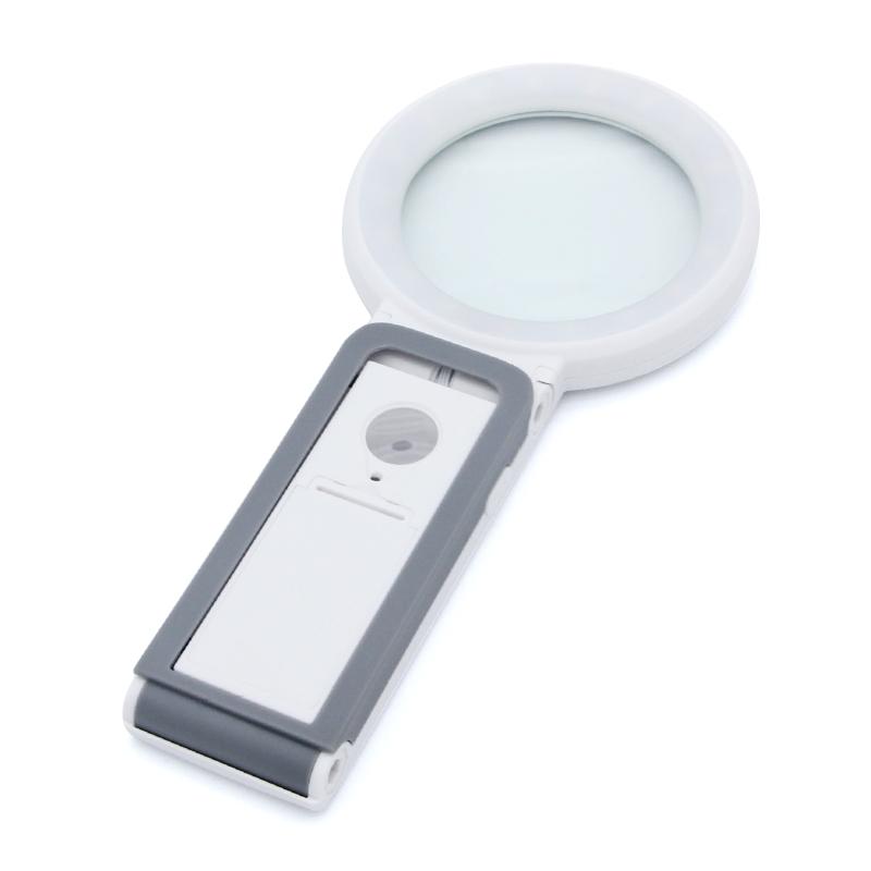 

Magnifying Glass with 18 LED Lights Handheld Illuminated Magnifier Reading Magnifying Glass with Scale Handheld/Standing 1 сірий