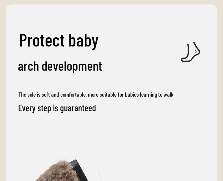 Winter Plush Baby Walker Shoes - Warm, Furry, Flat Bottom Infant Shoes for Girls with Velvet Lining
