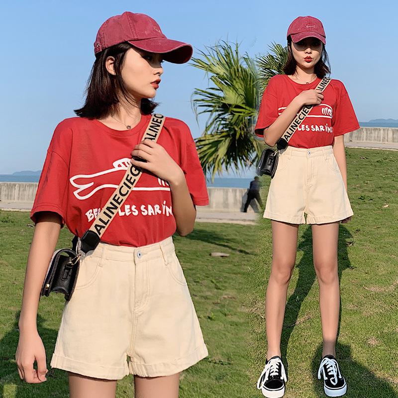 Summer Denim Shorts High Waist Denim Wide Leg Pants Women