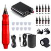 Tattoo Kit Complete Set Wireless Rotary Tattoo Machine Pen Kit DC Interface with Cartridge Needles Permanent Makeup Tattoo Set
