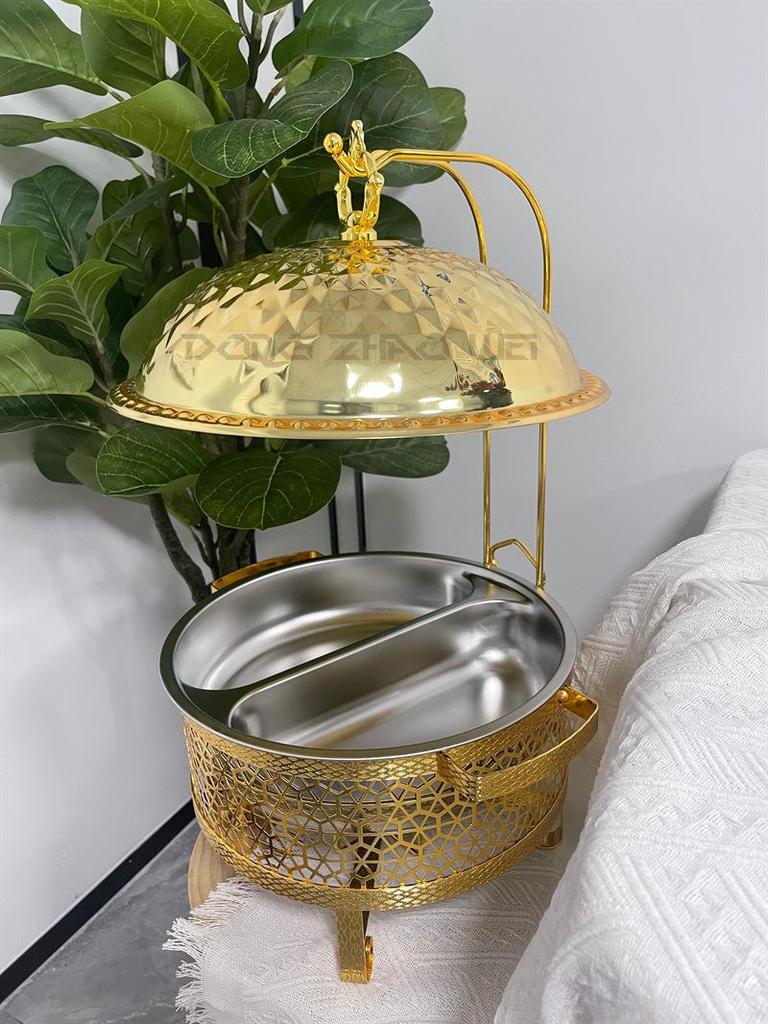 Vierblättriger Klee Gold Heißtopf mit Deckel & Ständer - 4L & 8L Größen