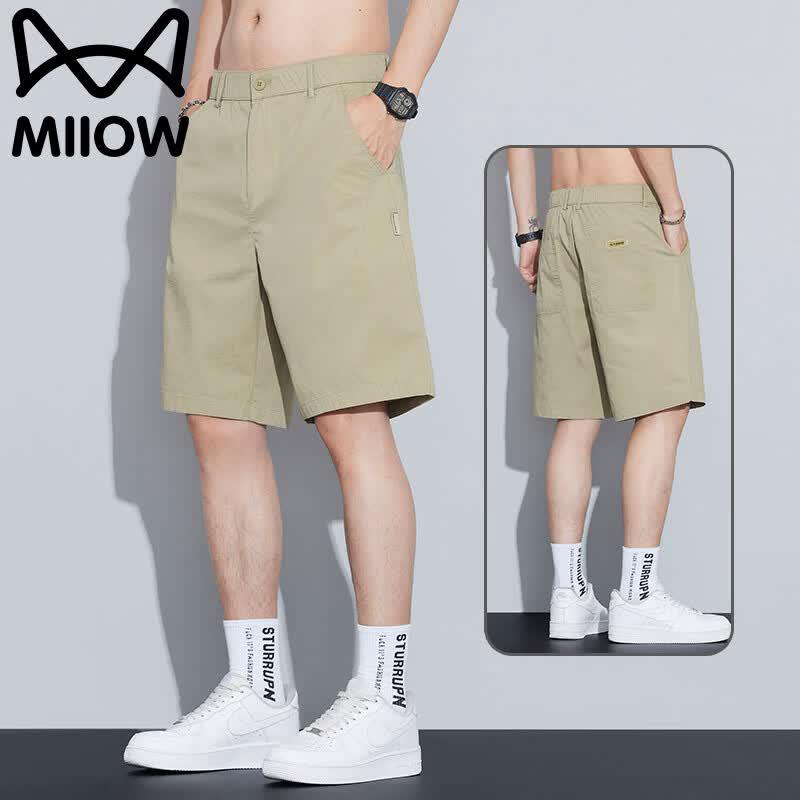 MiiOW Men s Ice Silk Straight-Leg Casual Shorts 36