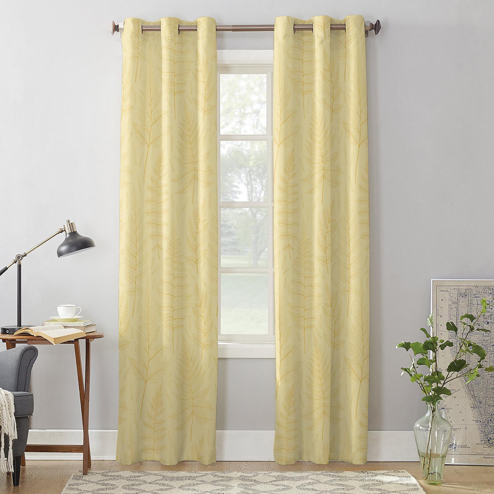 Роскошная оконная штора с текстурой листа растения для гостиной — фото 3